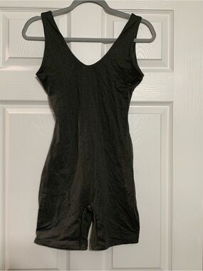 Black Women's Scoop Neck Shapewear Romper Charcoal Gray - Never Worn